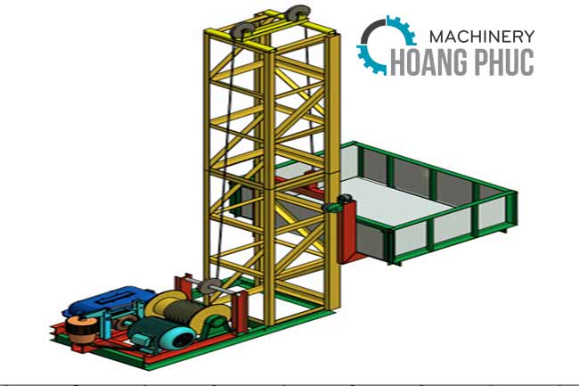 M&aacute;y vận thăng n&acirc;ng h&agrave;ng bệ tời 1000kg